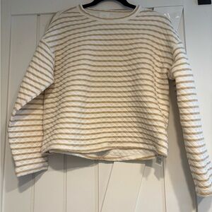 NWOT. J. Crew Quilted Striped Reversible Sweater